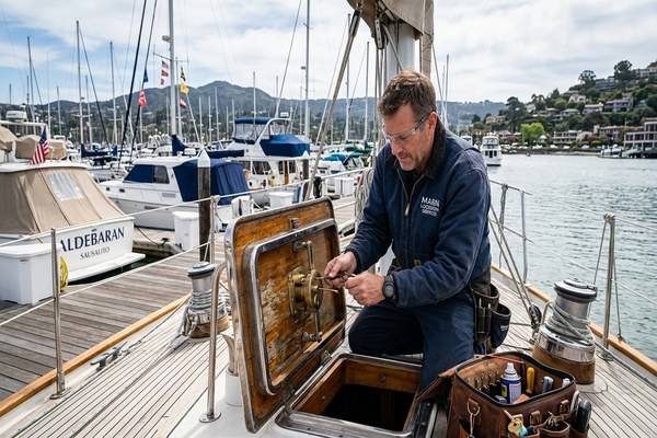 Marine-grade stainless steel lock hardware for saltwater environment